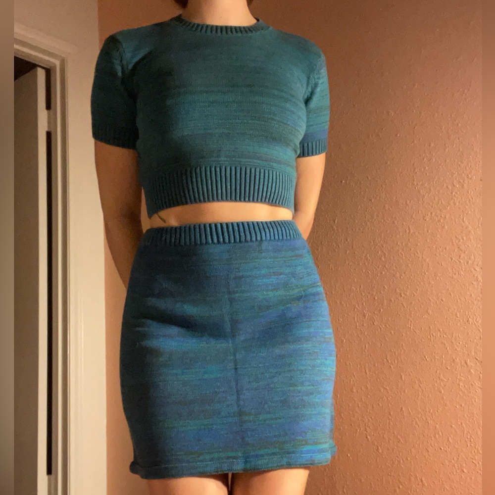 American Apparel Blue Knit Women's matching set